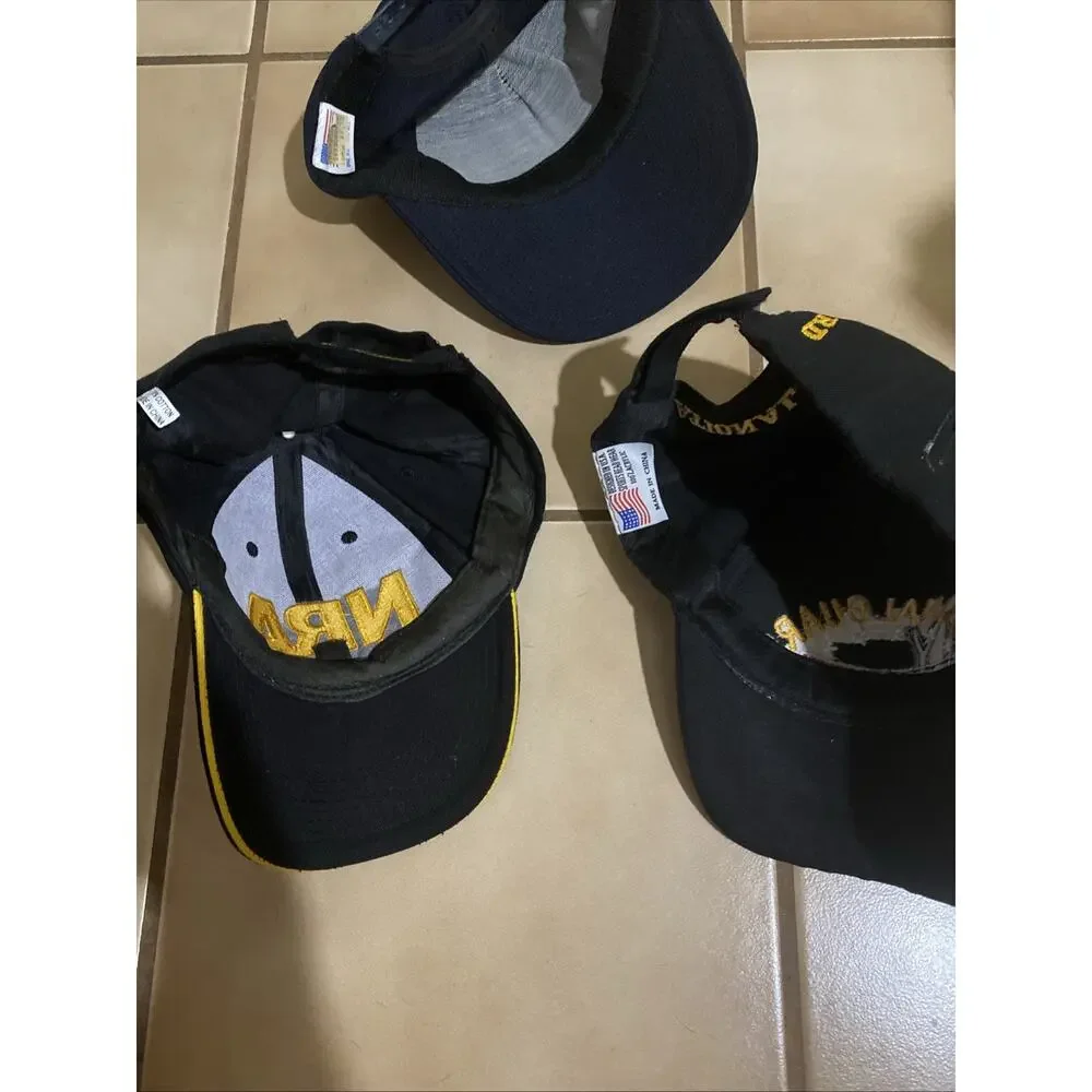 Vintage Hats Navy National Guard and NRA Snapbacks Lot of 3